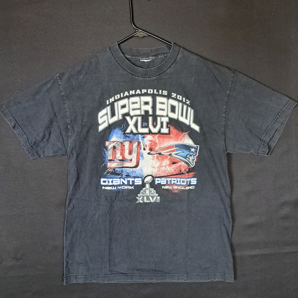 2012 SuperBowl XLVI Patriots VS Gaints Graphic T-Shirt, Mens,